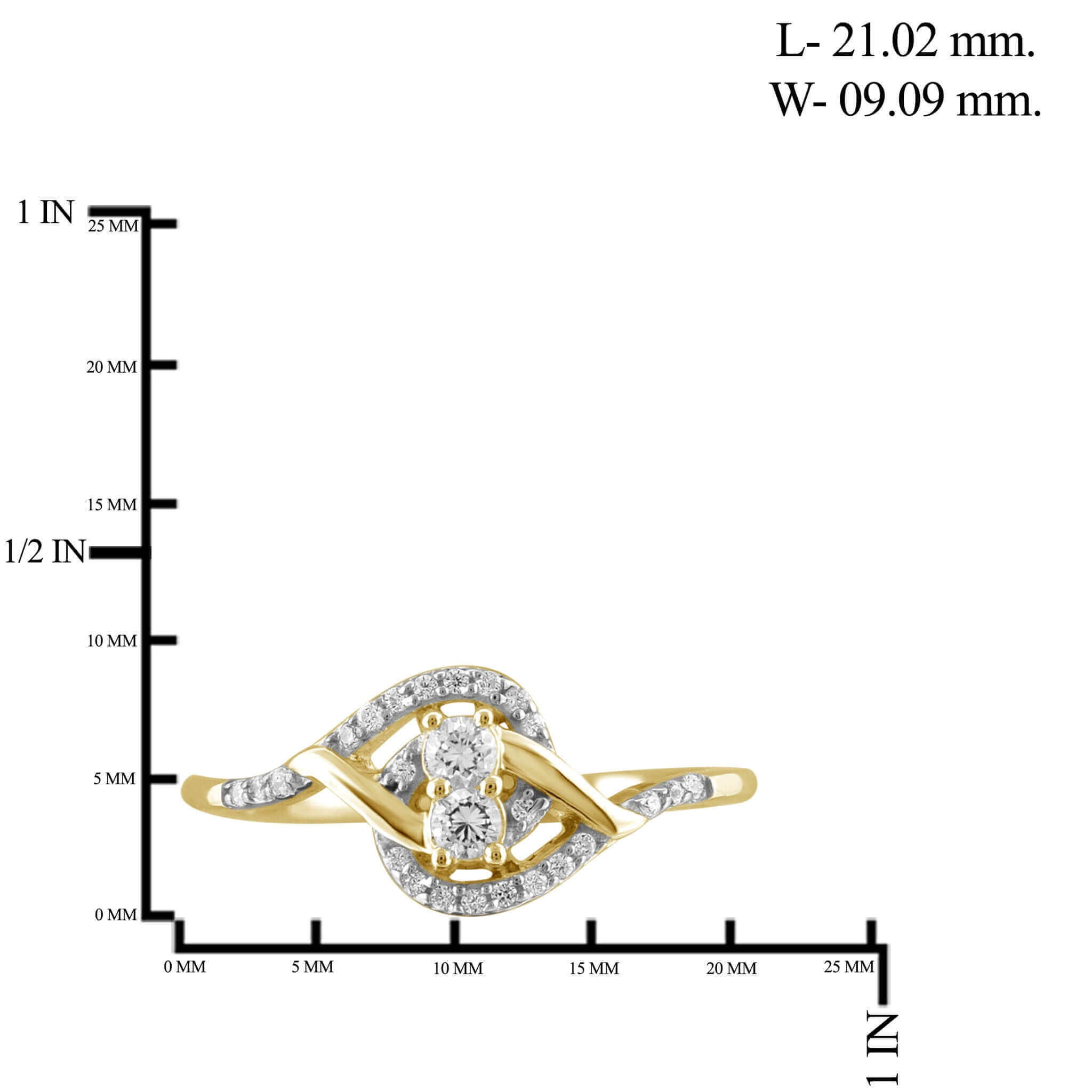 I Love Us  Two-Stone Ring 1/5ct tw Diamonds 14K White Gold or Yellow Gold  "My Best friend is My true love "