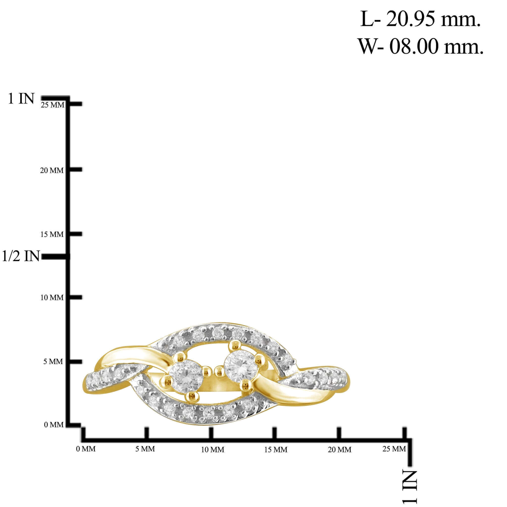 I Love Us  Two-Stone Ring 1/5ct tw Diamonds 14K White Gold or Yellow Gold  "My Best friend is My true love "