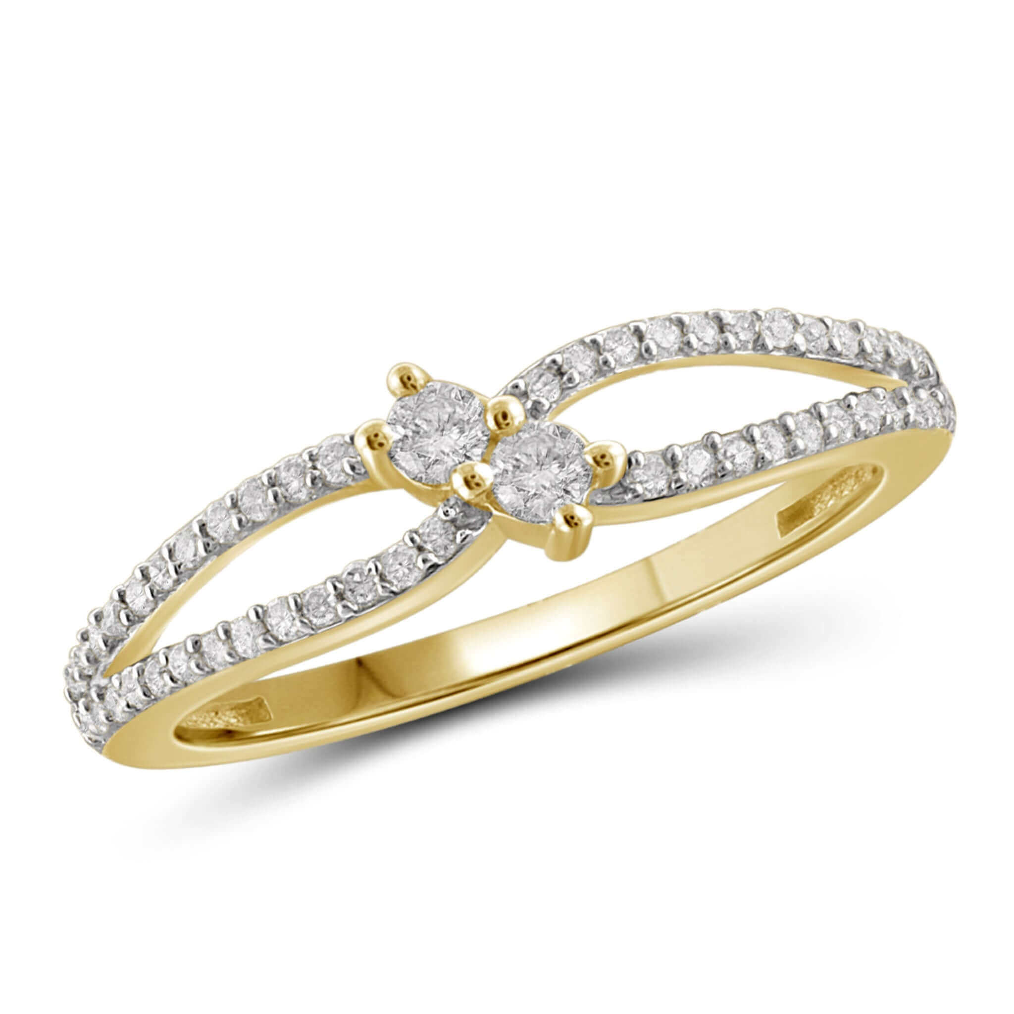 I Love Us Two-Stone Ring 1/4ct tw Diamonds 14K White Gold or Yellow Gold "My Best friend is My 