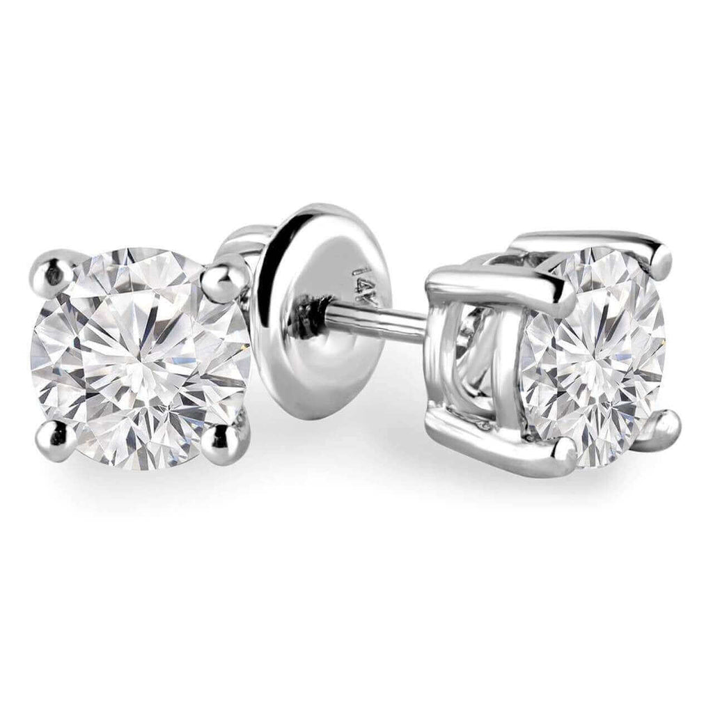 1 5 Carats Total Weight Solitaire Diamond Earrings GH I2 I3 14K Whi – J ...