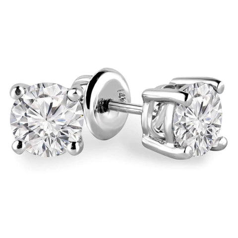 1 5 Carats Total Weight Solitaire Diamond Earrings Gh I2 I3 14k