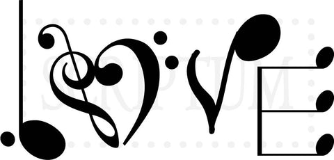 Love Spelled In Music Notes Vinyl Wall Decal – Scriptum Vinyl