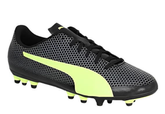 Close-up of PUMA Spirit stud layout on firm ground