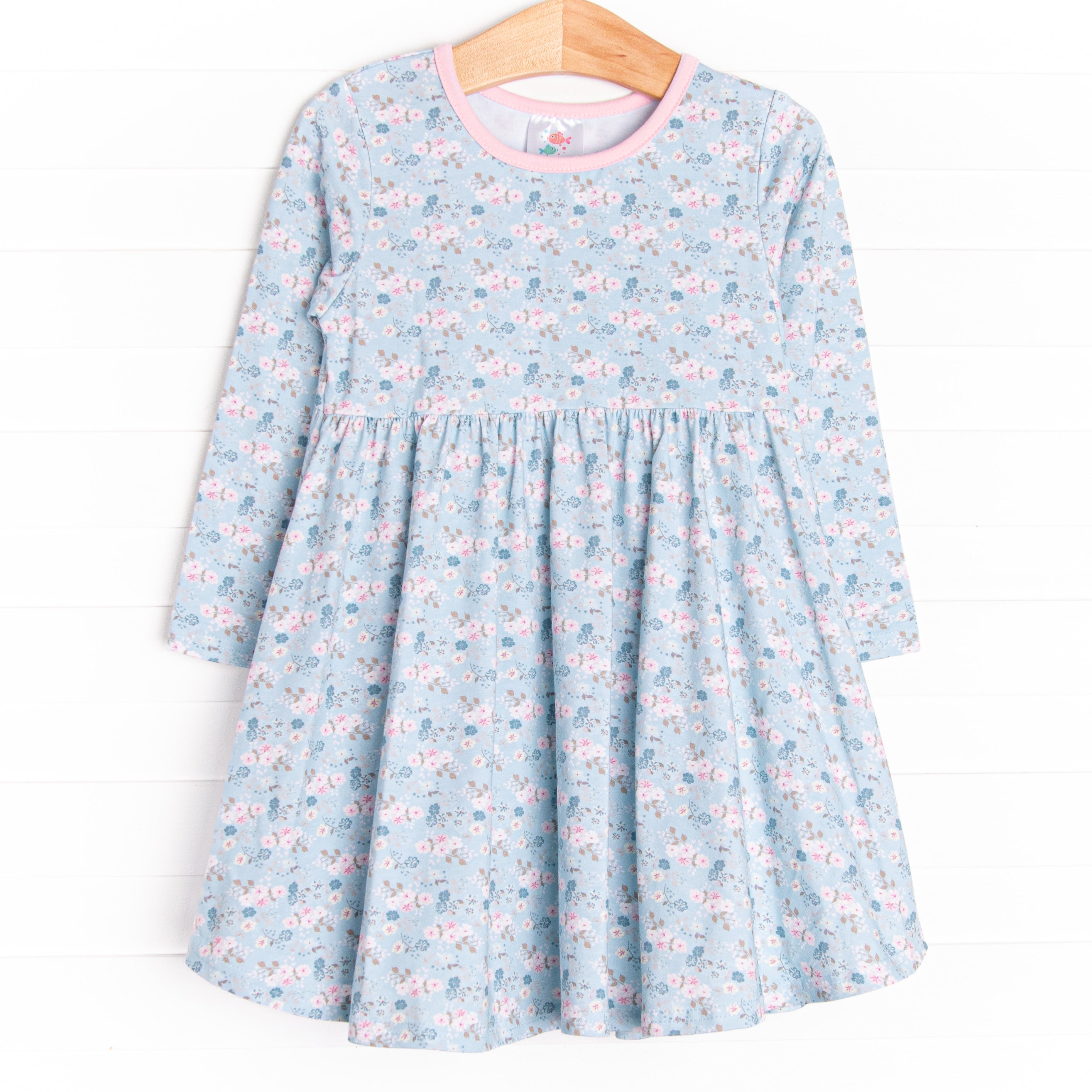 Image of Faye Dress, Blue and Pink Floral