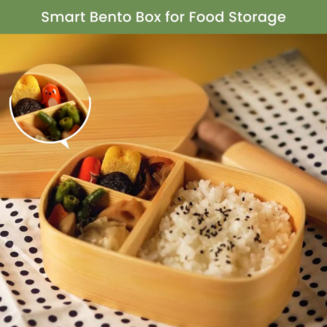 Smart wooden bento box