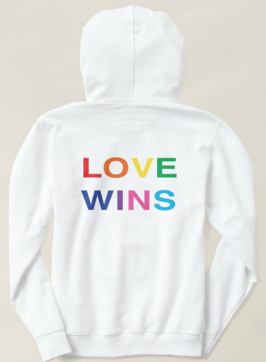 Back View Love Wins Hoodie