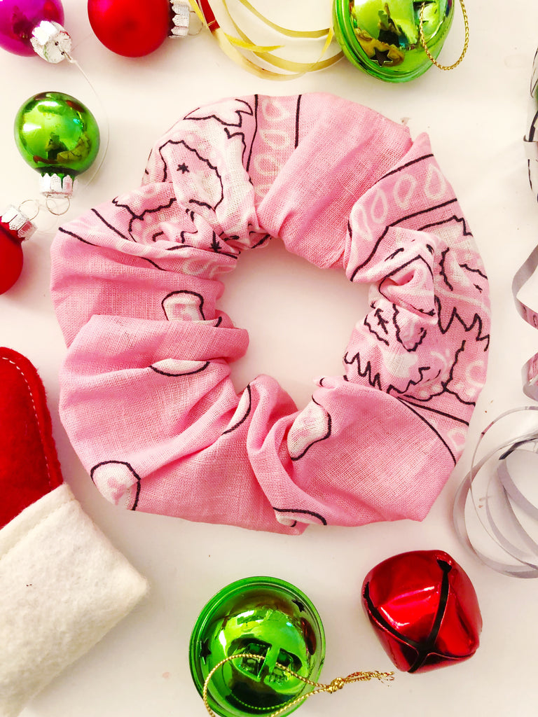 pink scrunchie christmas gift