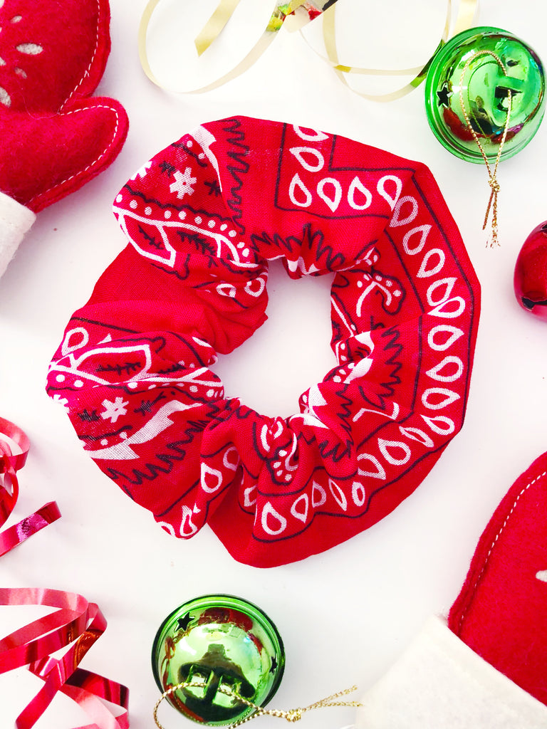 red bandana scrunchie christmas gift