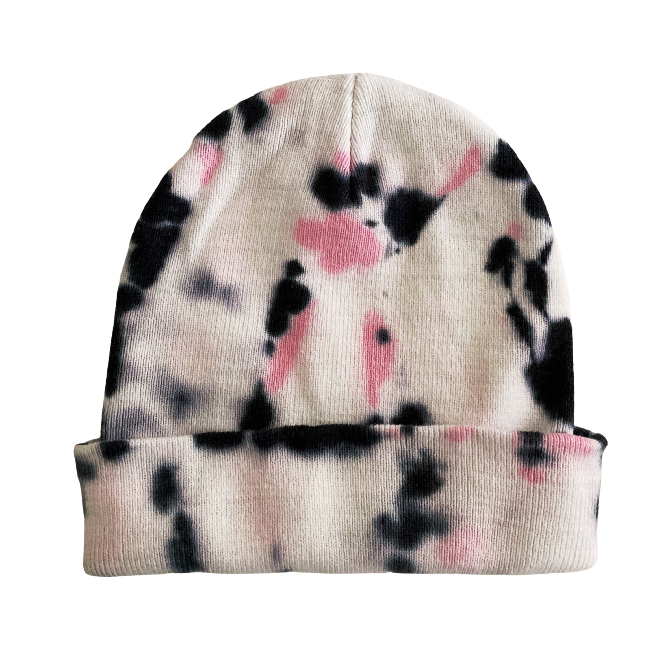 Shibori Pink Tie Dye Beanie Hat