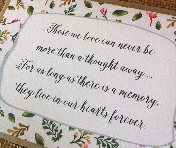 Sympathy Quote Card Pink Paddock Store