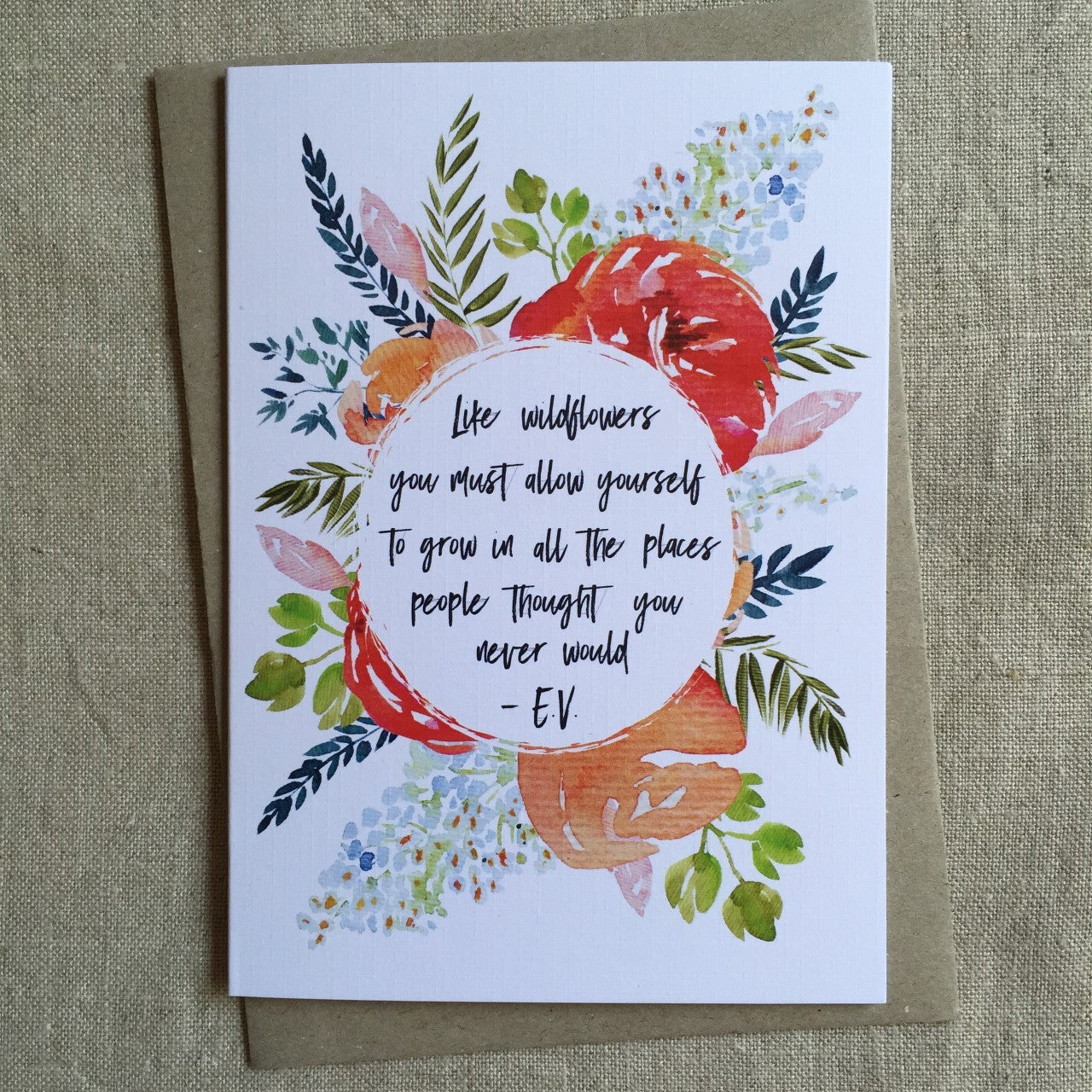Wildflower Quote Card - Pink Paddock Store