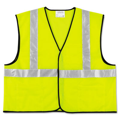 MCR™ Safety Luminator™ Class 2 Safety Vest, Polyester, 2X-Large, Fluorescent Lime with Silver Stripe