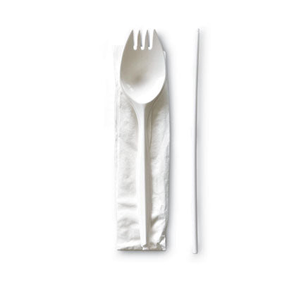 Boardwalk® School Cutlery Kit, Napkin/Spork/Straw, White, 1000/Carton –  Office Ready