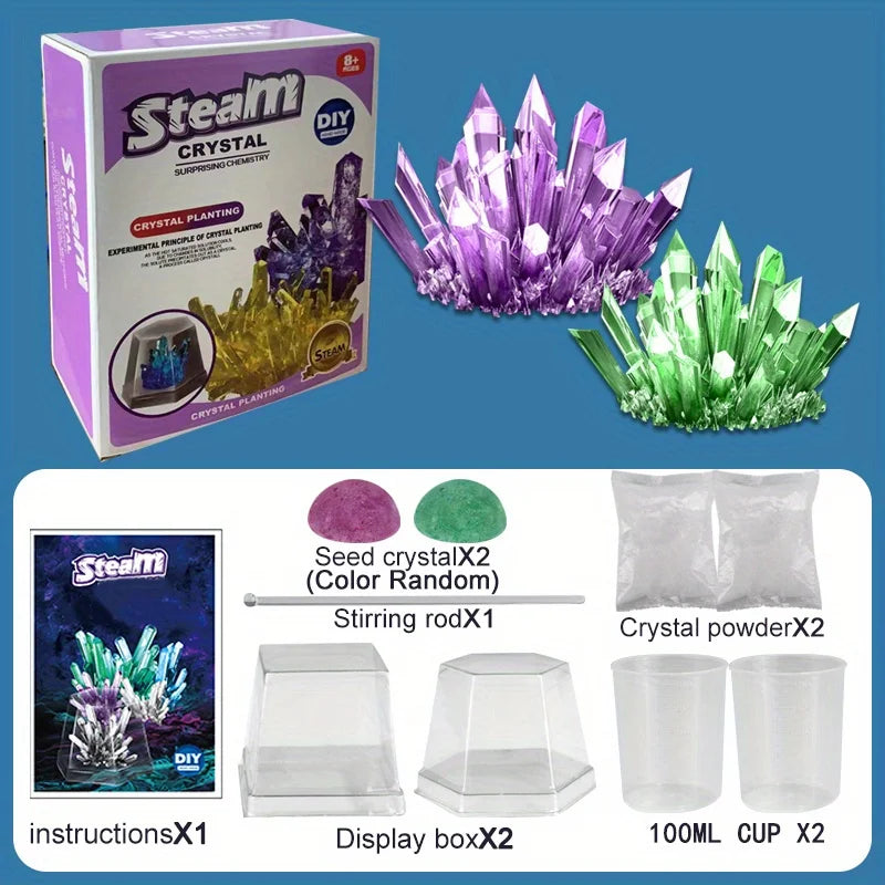 Crystal planting experiments, Science and education toys, DIY growable crystals, Color Random, Christmas/Halloween/New year