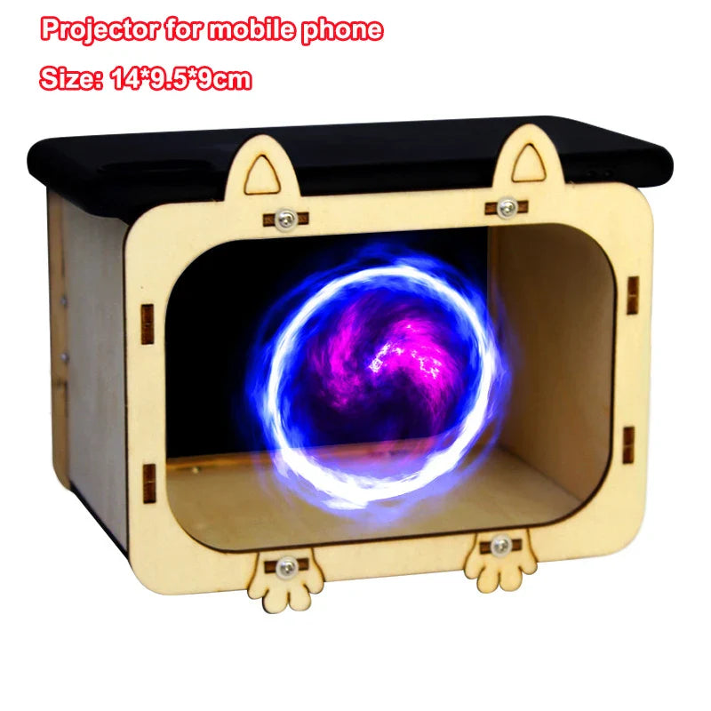 Upgraded DIY 3D Holographic Cinema Mobile Phone Projector Scientific Experiment Materials Children's Educational Technology Toys