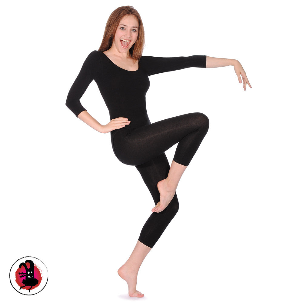 Black Dance Leggings. Calf Length Black Cotton Leggings – Tokyo Monster  Dancewear