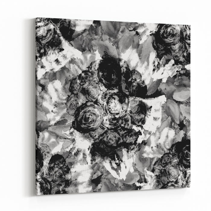 Fantastic Floral Pattern Black And White Watercolor Roses Hand