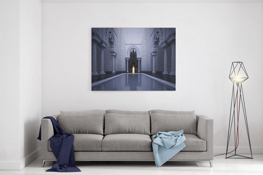 D Rendering Image Of Modern Islamic Style Interior Design Canvas Wall Art Print