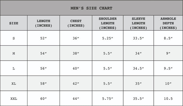 Men's Size Chart | Size guide for men – Chenille Boutique - DESIGNER ...