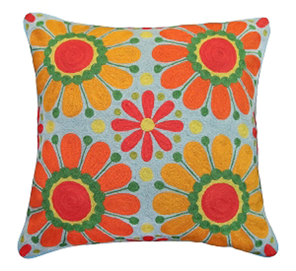 Pair of Gorgeous Red & Gold w White Florals in Urn Needlepoint Pillows –  Lillian Grey