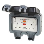 230V 2 Gang RCD Switched Socket Housing