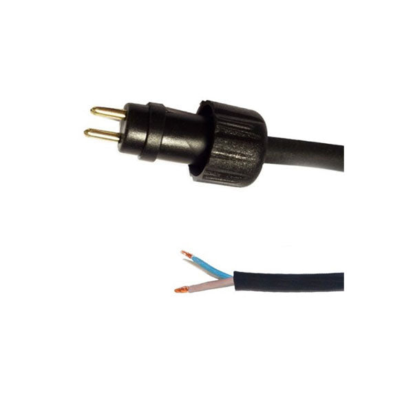 Transformer output 2 core cable with 2-pin male plug and play connector