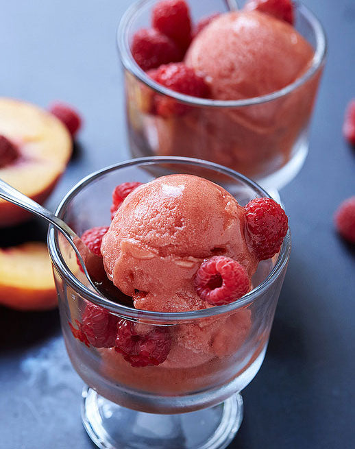 No-Churn Peach and Raspberry Tea Sorbet