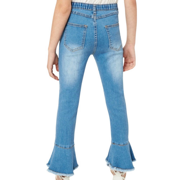 Girls- Hayden Girls Cropped Frill Flare Jeans