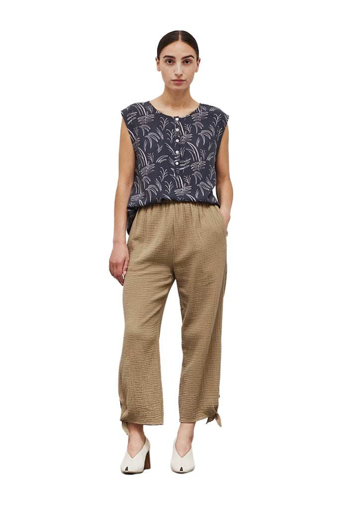 Apparel- Grade and Gather Cotton Gauze Tie Pants in Dry Thyme