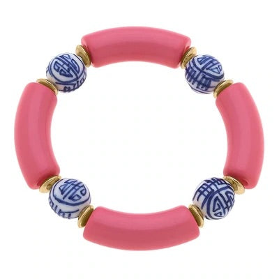 Bracelets- Canvas Lelani Chinoiserie Resin Stretch Bracelet