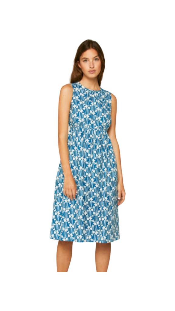 Apparel- Compania Blue Print Midi Dress – Milla & Ella Co