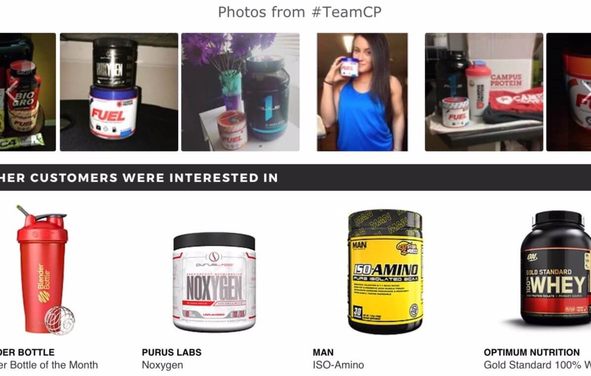 User-generated content in the form of pictures on product pages
