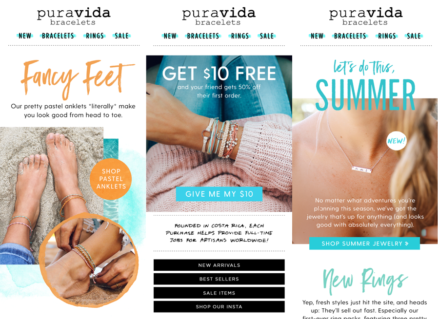 Pura Vida leverages three ecommerce tools for their email marketing