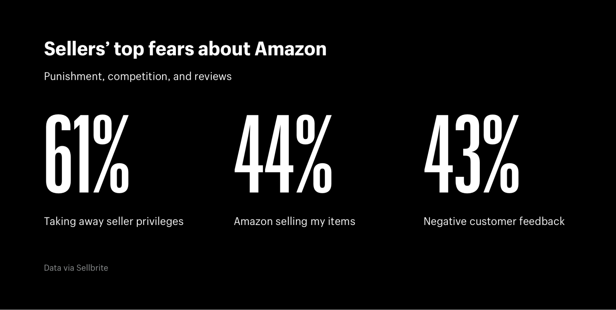 Sellers’ fears associated with Amazon