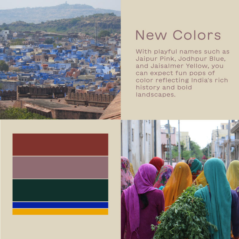 New color palette inspired by the vibrant colors of India