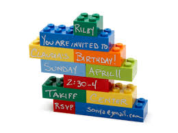 Cartes d'invitation fête d'enfants LEGO