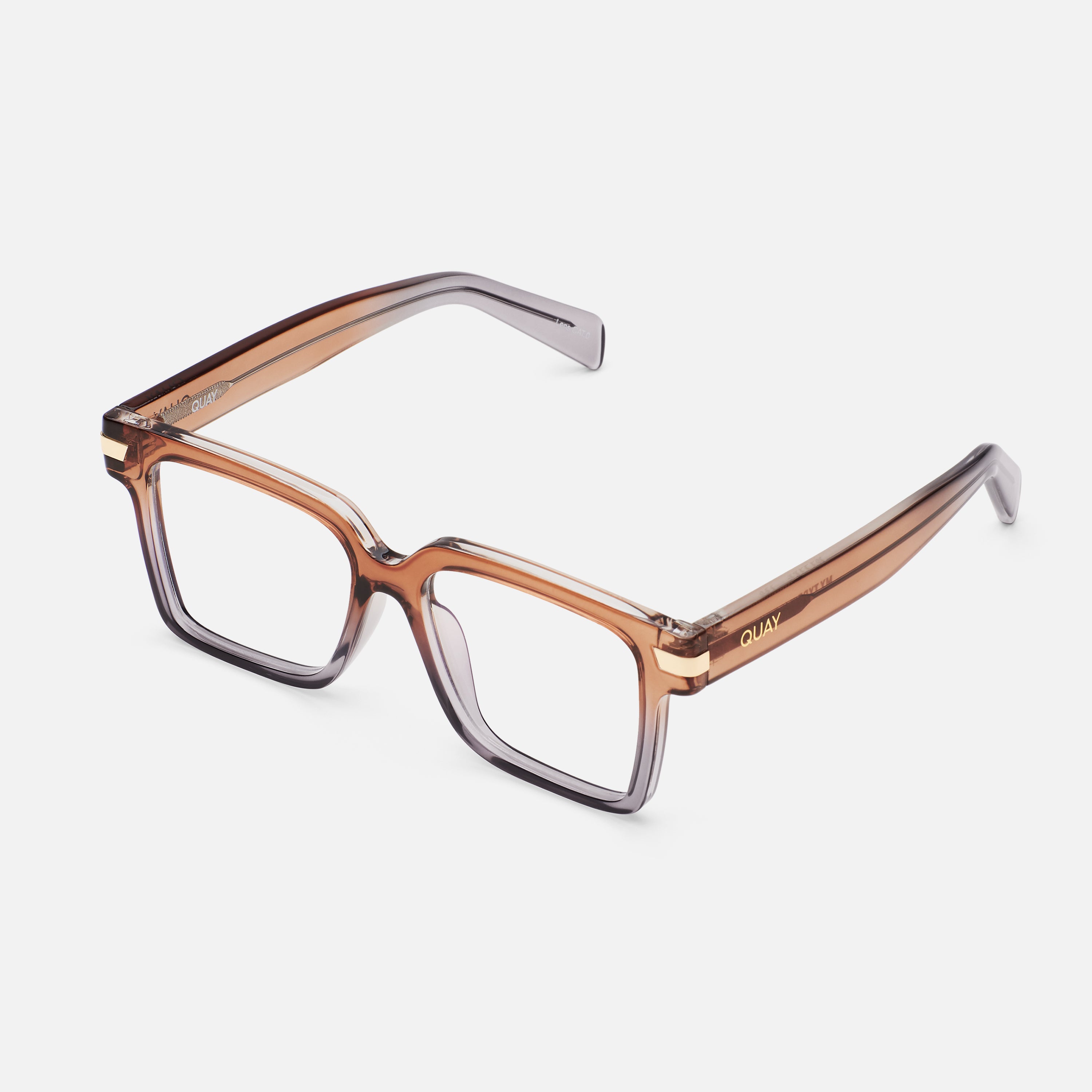 Shop Quay My Type Frame In Tan Clear,clear