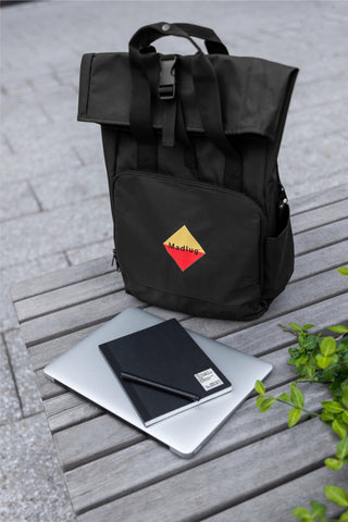 Madlug Laptop Roll-Top Backpack in Black