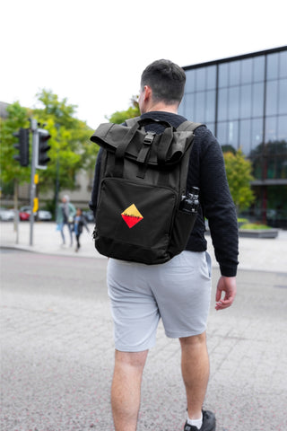 Laptop Roll-Top Backpack in Black