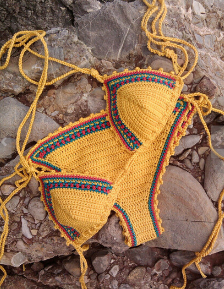 Sexy woven yellow bikini – tourtownbeach