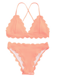 Petal pure color two piece bikinis swimwear bathsuit