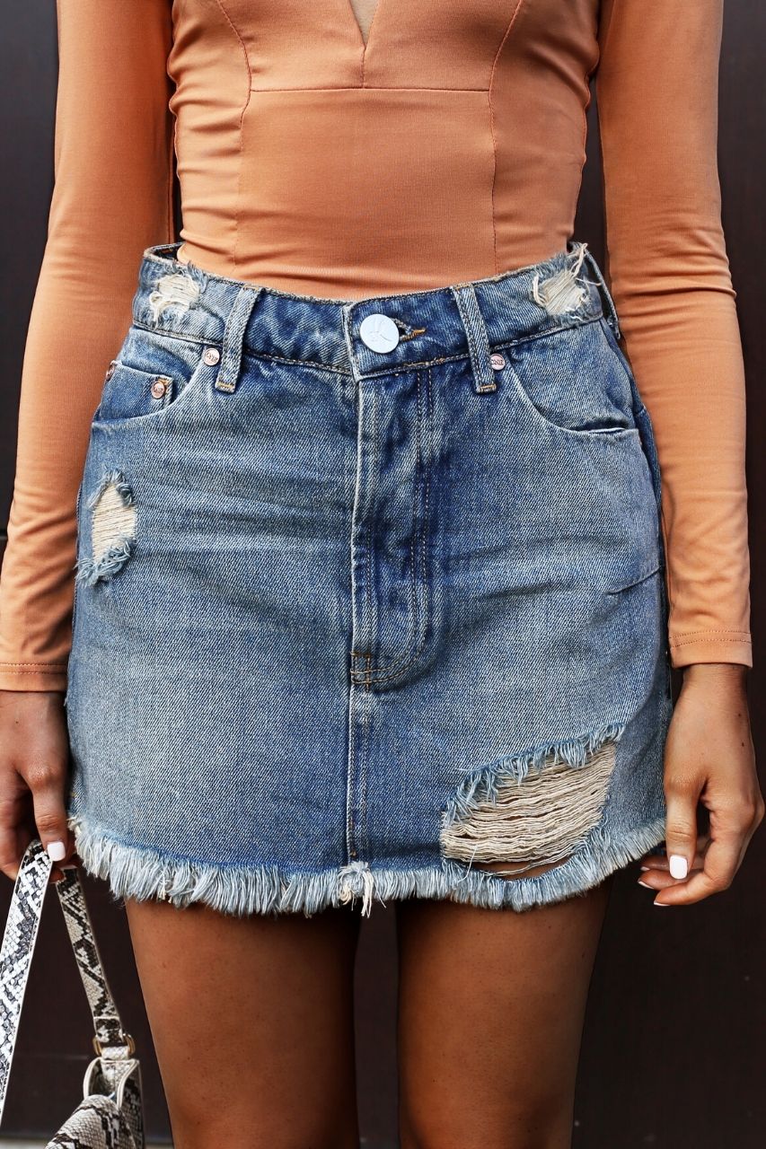 one teaspoon denim skirt