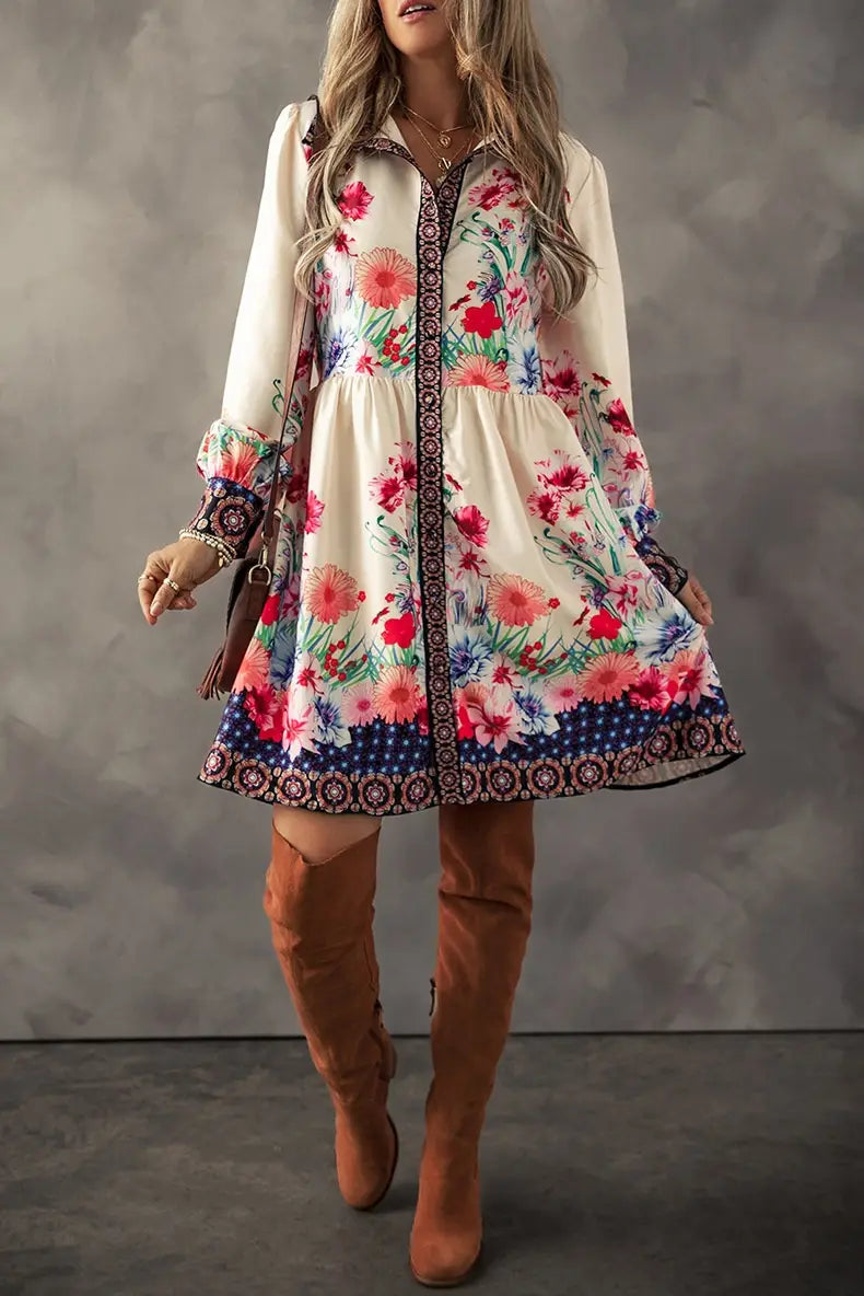 Leisure Printed Dress | Boho Romantic Dress for Lovers & Soulmates | Same Anthem