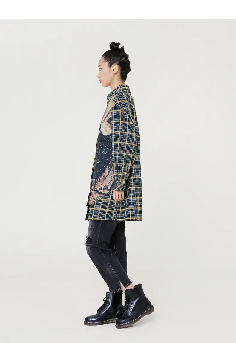 Printed Lapel Designer Shirt – Mid-Length Soulmate Streetwear | same ANTHEM
