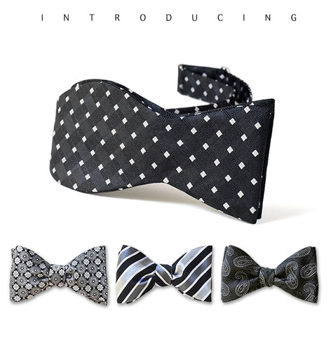 Black Grey and White bow ties