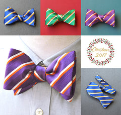 Jewel Tone Stripes Bow Ties