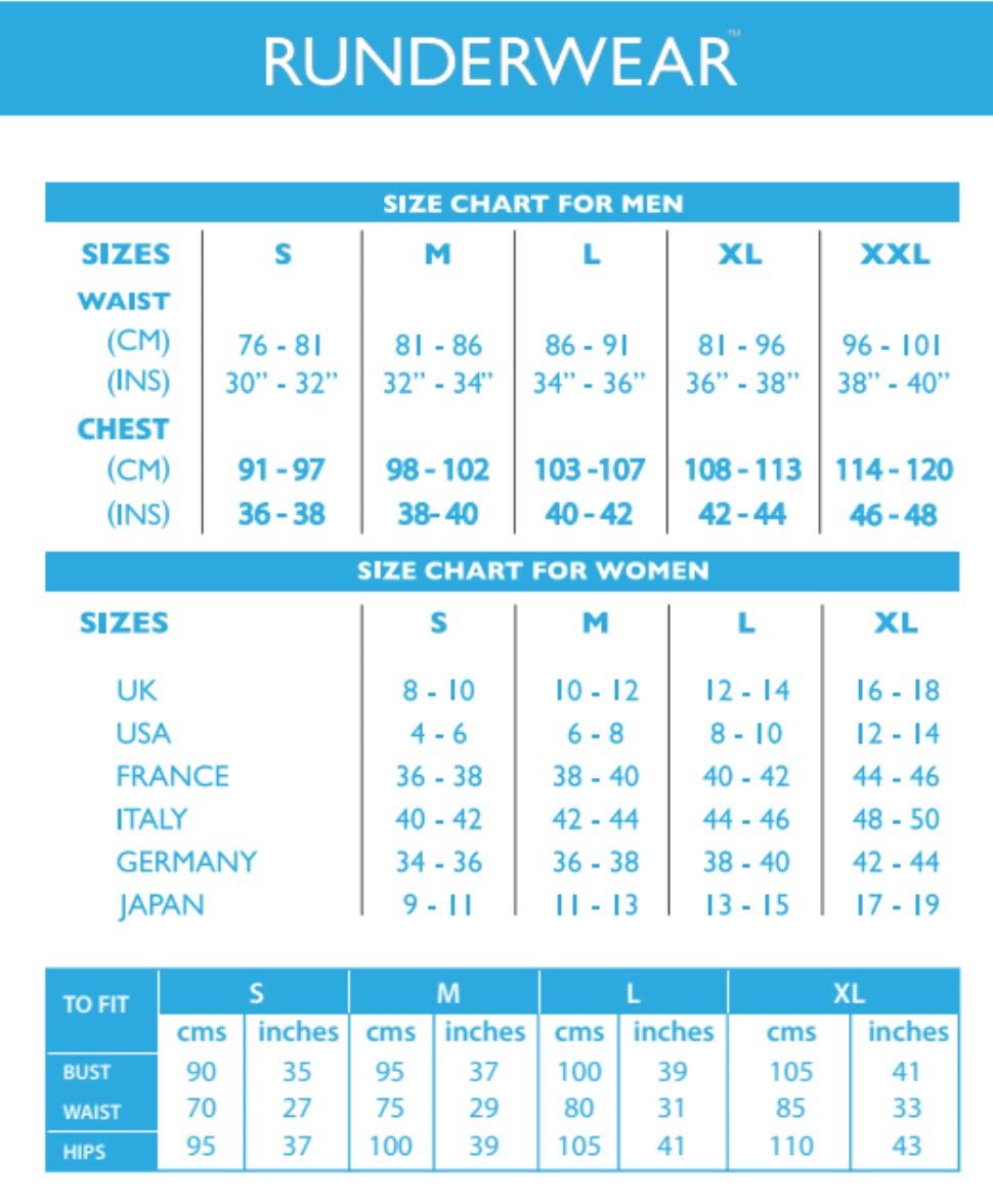 performance underwear sizing chart