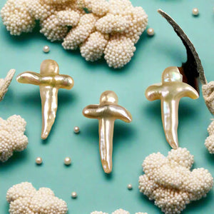 Freshwater Pearls, Natural Cross Shape FB3298 🪭 - Crystal Dragonfly Shoppe - Adder Stone