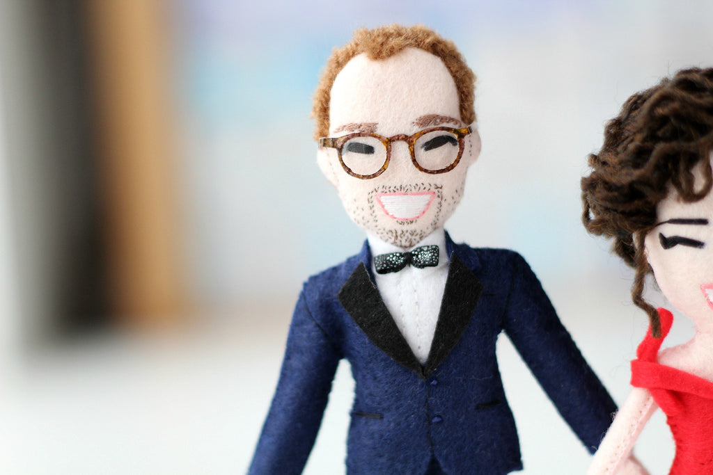 custom doll in bow tie