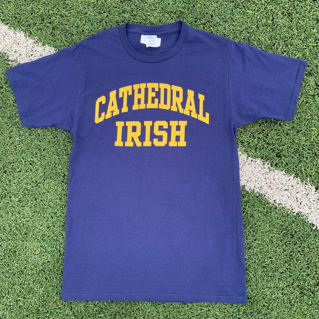 Navy and Gold Cathedral Block Tee